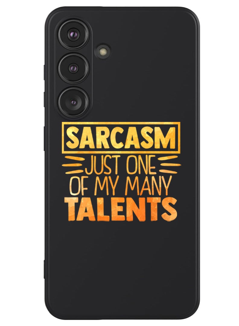 Theodor Protective Slim Fit Case Liquid Silicone Cover with Full Body Protection Anti-Scratch Shockproof Case For Samsung Galaxy S24 Plus (Black) - Sarcasm just one of my many talents - Image 1