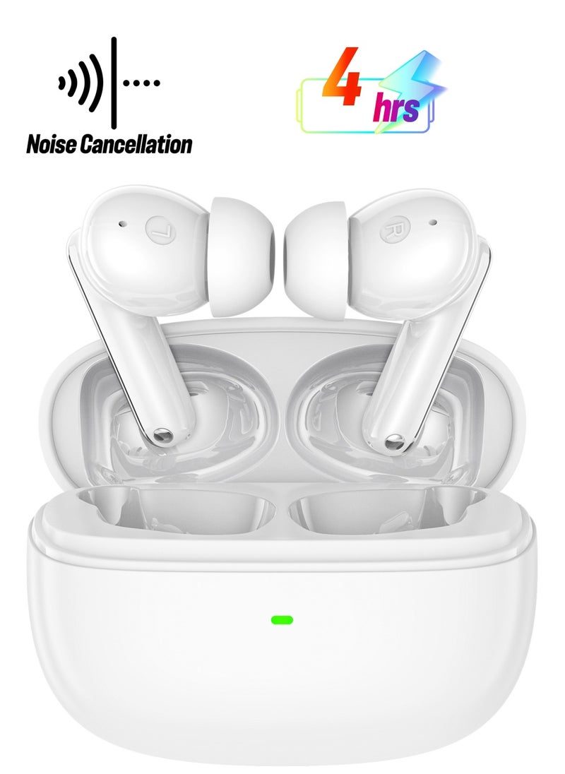 Cellairis - VOGUE P TWS Wireless Earbuds, (ANC) ACTIVE NOISE CANCELLATION, ENC ENVIRONMENTAL NOISE CANCELLATION, In-Ear Bluetooth V5.3 + EDR, WATER RESISTANT (IPX4) , Light-Weight Earphones - White - Image 1