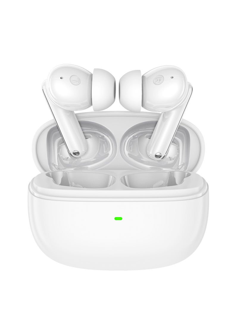 Cellairis - VOGUE P TWS Wireless Earbuds, (ANC) ACTIVE NOISE CANCELLATION, ENC ENVIRONMENTAL NOISE CANCELLATION, In-Ear Bluetooth V5.3 + EDR, WATER RESISTANT (IPX4) , Light-Weight Earphones - White - Image 1