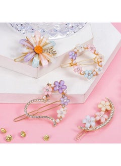 ANNACREATIONS 8 Piece Korean Style Flower Metal Hair Lock Pin Hair Clips Hair Accessories For Women & Girls  - Image 5
