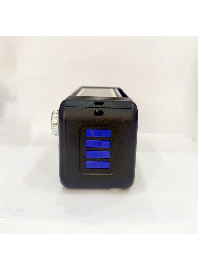 مكبر صوت بلوتوث محمول وقوي - شحن بالطاقة الشمسية والـ USB - مكبر صوت خارجي مقاوم للماء والصدمات - مثالي للتخييم ورحلات البر_ صب بلوتوث_ سماعات_ مكبر صوت - Image 2