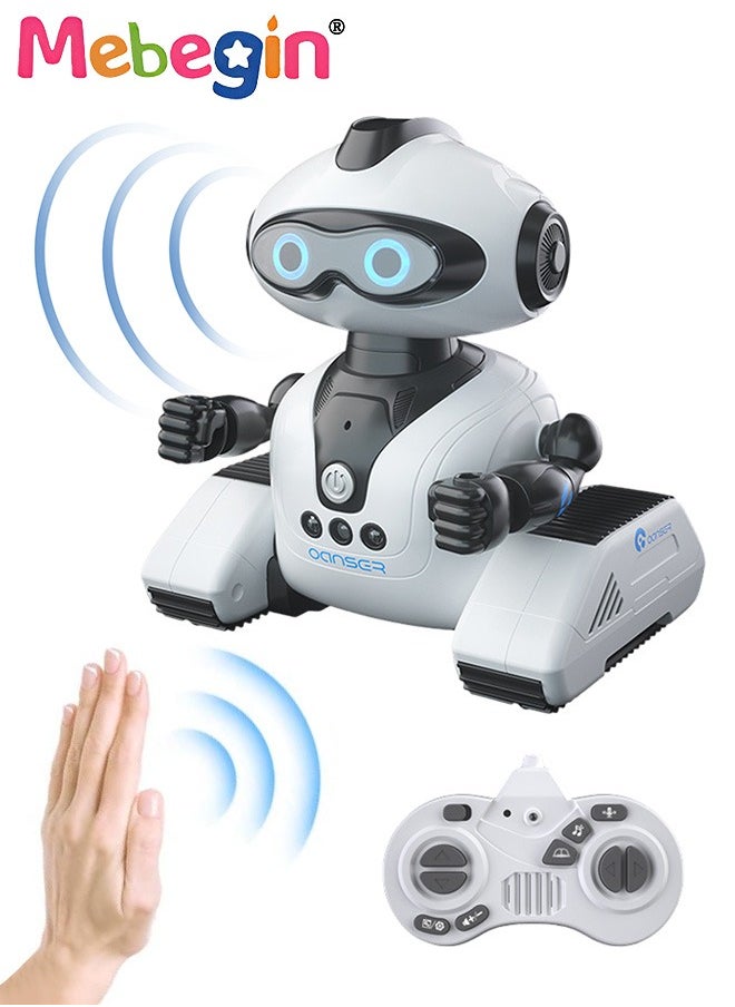 MEBEGIN - Robot Toy with Flexible Joints and Gesture Sensing, Remote Control Robot Toy, Rechargeable RC Robot with Dynamic Music, Popular Science and Intelligent Programming, Creative Moving Toy with Cute Appearance, Ideal Gift for Kids Aged 8+ - Image 1