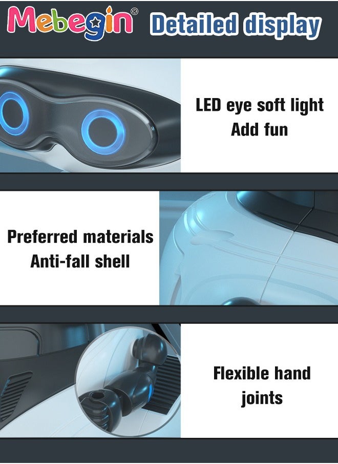 MEBEGIN - Robot Toy with Flexible Joints and Gesture Sensing, Remote Control Robot Toy, Rechargeable RC Robot with Dynamic Music, Popular Science and Intelligent Programming, Creative Moving Toy with Cute Appearance, Ideal Gift for Kids Aged 8+ - Image 1
