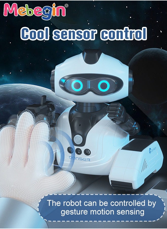 MEBEGIN - Robot Toy with Flexible Joints and Gesture Sensing, Remote Control Robot Toy, Rechargeable RC Robot with Dynamic Music, Popular Science and Intelligent Programming, Creative Moving Toy with Cute Appearance, Ideal Gift for Kids Aged 8+ - Image 1