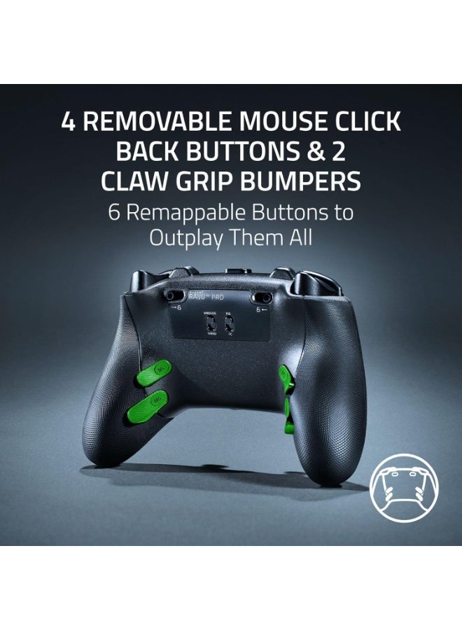 RAZER Raiju V3 Pro Wireless Esports Controller for PlayStation 5 & PC: 4 Removable Mouse Click Back Buttons & 2 Claw Grip Bumpers, Symmetrical TMR Thumbsticks, Razer Pro HyperTriggers - Black - Image 2