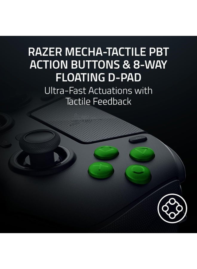 RAZER Raiju V3 Pro Wireless Esports Controller for PlayStation 5 & PC: 4 Removable Mouse Click Back Buttons & 2 Claw Grip Bumpers, Symmetrical TMR Thumbsticks, Razer Pro HyperTriggers - Black - Image 5