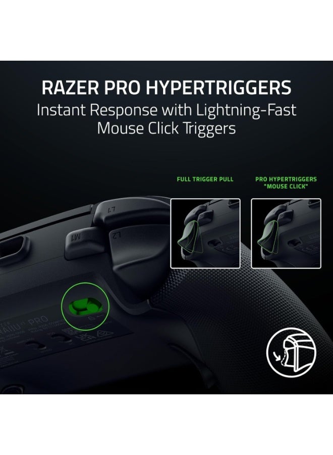 RAZER Raiju V3 Pro Wireless Esports Controller for PlayStation 5 & PC: 4 Removable Mouse Click Back Buttons & 2 Claw Grip Bumpers, Symmetrical TMR Thumbsticks, Razer Pro HyperTriggers - Black - Image 4