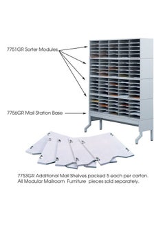 Safco Products 7753Gr E-Z Sort Mail Station Additional Mail Trays For Use With Sorter Module, Sold Separately, Gray  - Image 2