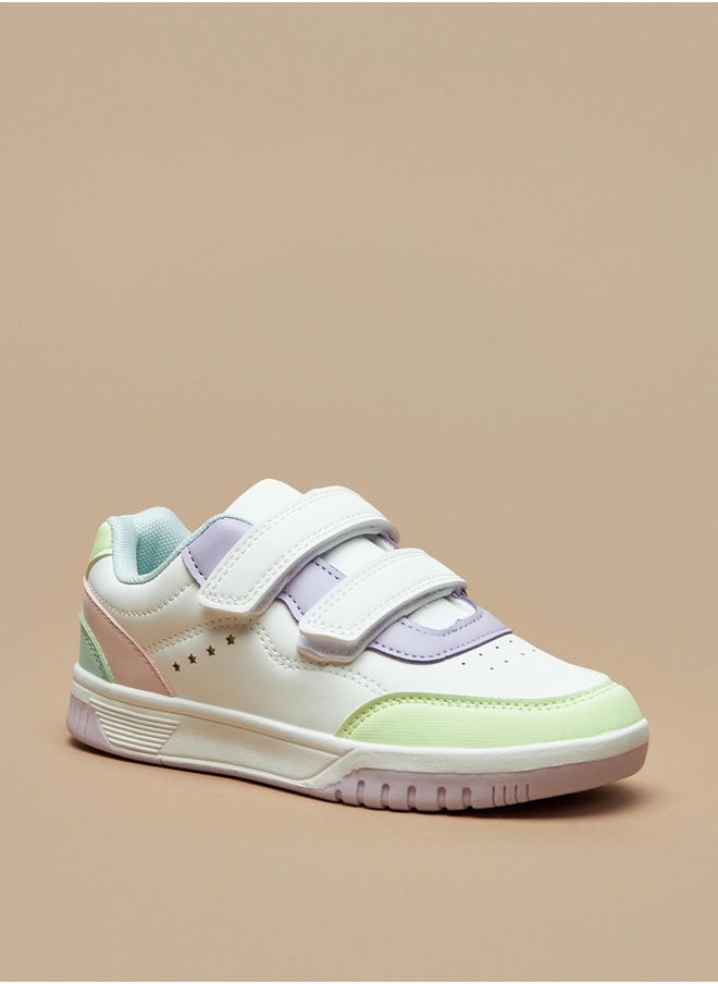 Flora Bella By Shoexpress - Girls Panelled Sneakers with Hook and Loop Closure - Image 1