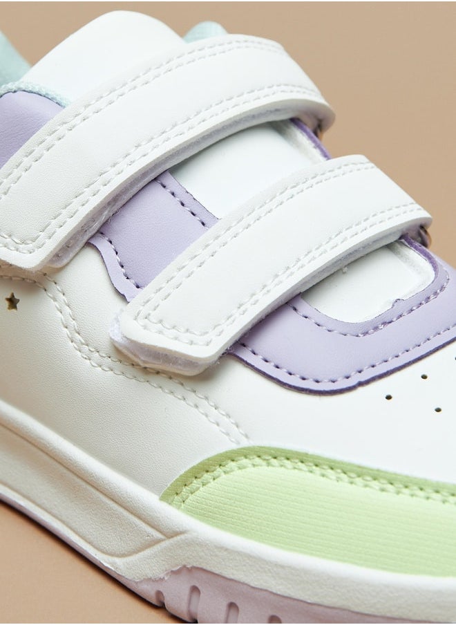 Flora Bella By Shoexpress - Girls Panelled Sneakers with Hook and Loop Closure - Image 1