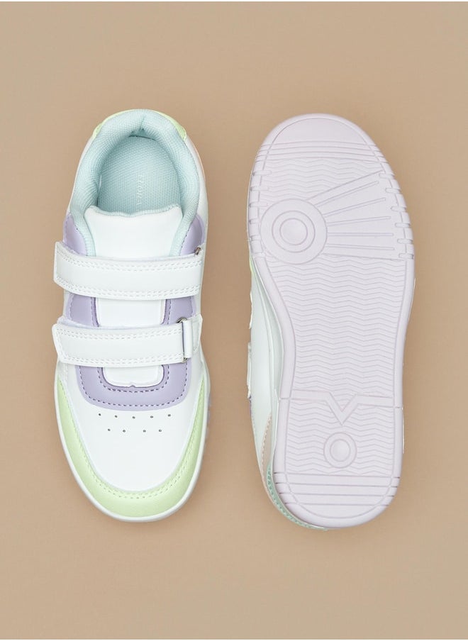 Flora Bella By Shoexpress - Girls Panelled Sneakers with Hook and Loop Closure - Image 1