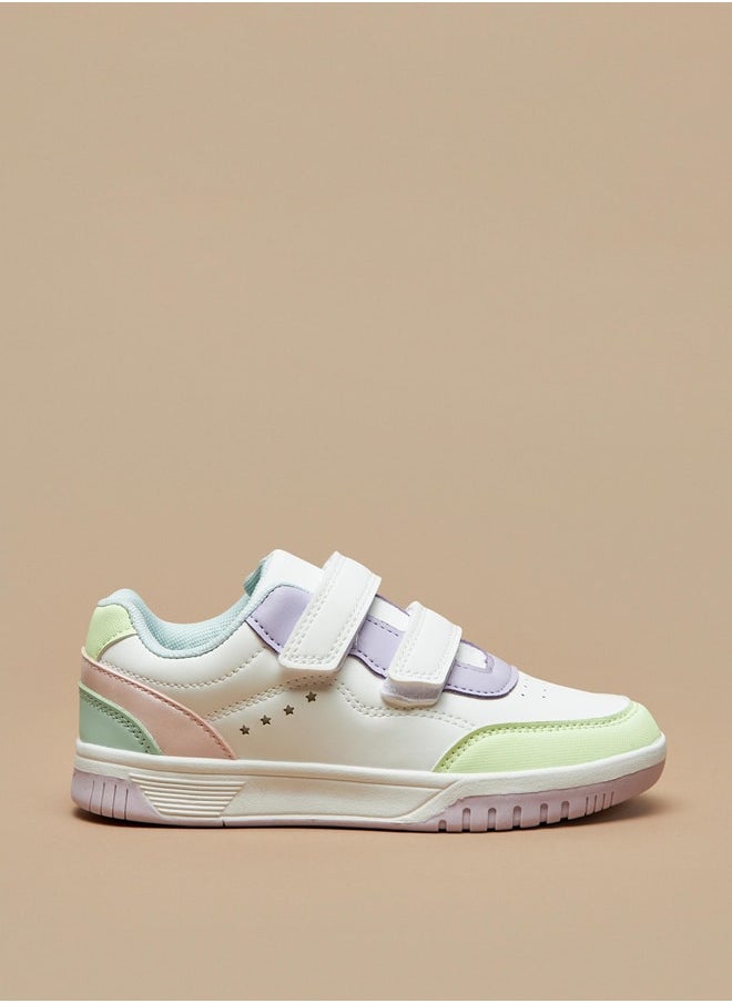 Flora Bella By Shoexpress - Girls Panelled Sneakers with Hook and Loop Closure - Image 1