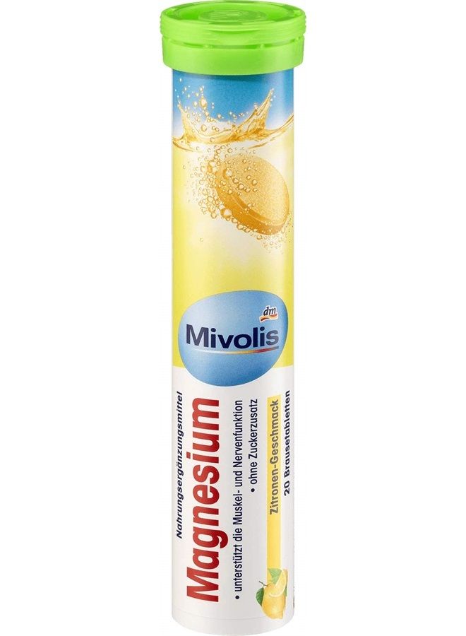 mivolis Magnesium effervescent Tablets - Dietary Supplements 8 Tubes x 20 pcs | Germany