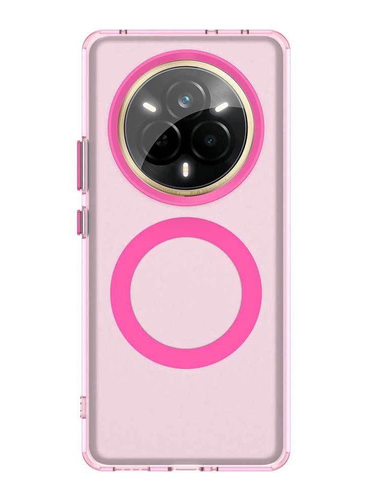 غطاء شفاف متوافق مع ريلمي 14 برو+ 5G، متوافق مع ماج-سيف، مقاوم للصدمات بجودة عالية، مضاد للاصفرار، تصميم هجين كلاسيكي مغناطيسي.