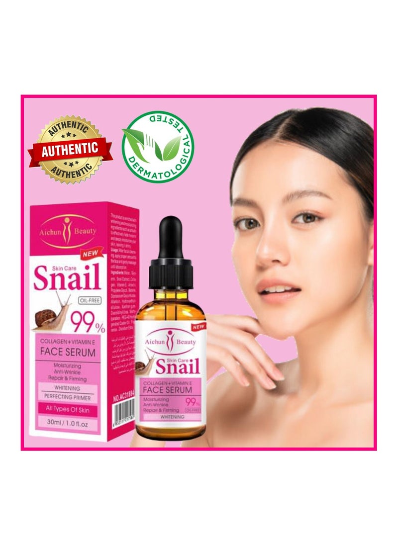 Aichun beauty Snail Collagen Plus Vitamin E Face Serum 30ml  - Image 1