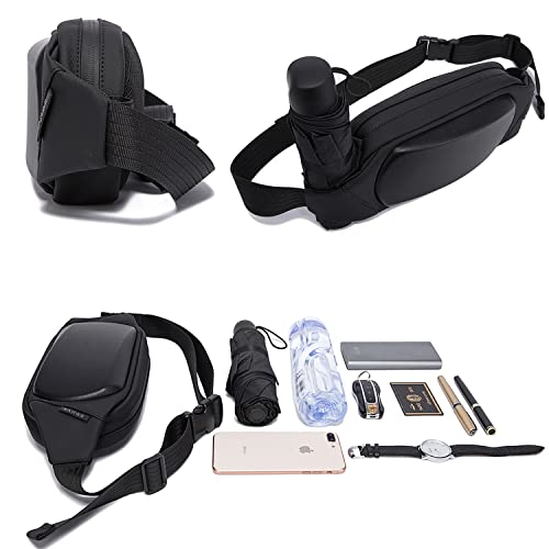 BANGE Water Resistant TPU Unisex Travel Crossbody Sling Bag Chest Pack (Black) - Image 4