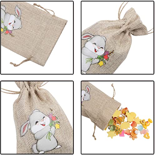 STEFORD Easter Burlap Drawstring Gift Bags,24 PCS Easter Jute Linen Burlap Treat Candy Bags for Party Favors Supplies - Image 4
