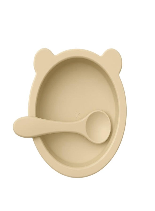 TAG24 Silicone Baby Feeding Bowl and Spoon Set for Babies with Suction Base, BPA-Free, Non-Slip, Safe for Infants and Toddlers Mealtime (Yellow) - Image 1