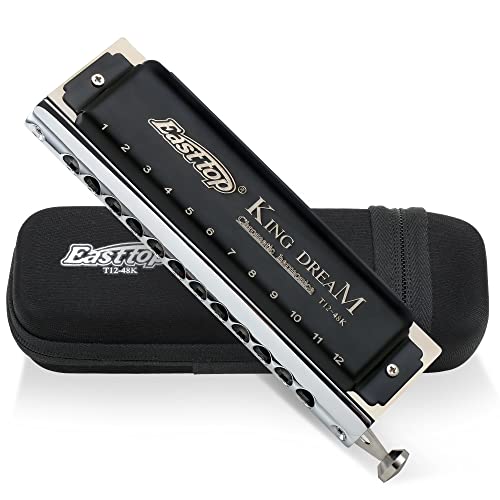 East top King Dream Chromatic Harmonica Key of C,12 Holes 48 Tones Professional Mouth Organ Harmonica for Adults, Professionals and Students (48K) - Image 1