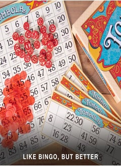 Generic Tombola - Board Game  The Italian Game of Chance for Family, Friends and Large Parties Up to 24 Players  Includes Calling Board, 90 Tombolini Tiles, 24 Double-Sided Cards and 360 Chips  - Image 2