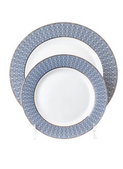 Hic Porcelain Dinner Set Blue Design With Gold Line 24 Pcs  - Image 3
