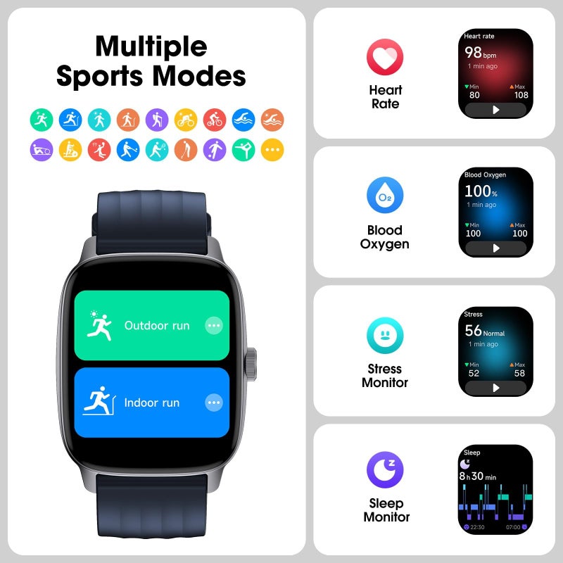 DAVIKO Pedometer Watch Senior Friendly No App/Phone Required, Waterproof Fitness Tracker Watch with Step Counter Calories/Sleep Tracker for Walking Running for Men Women - Image 4
