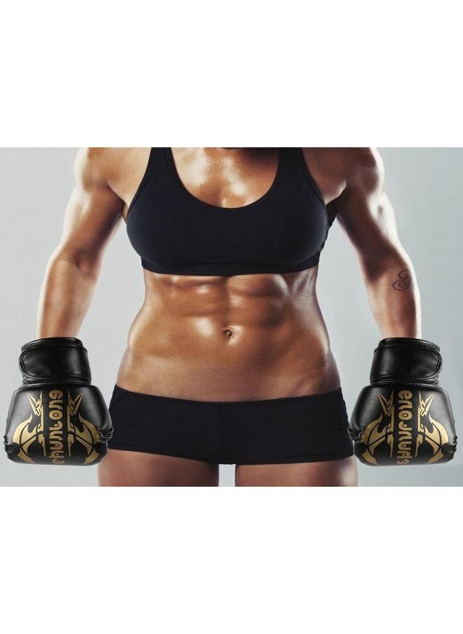 Thoraya 1 Pair Boxing Gloves Sanda Boxglove Kenpo Training Practicing Equipments for Adult Childrenblack  - Image 2