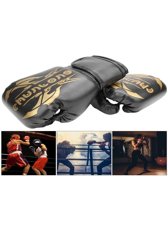 Thoraya 1 Pair Boxing Gloves Sanda Boxglove Kenpo Training Practicing Equipments for Adult Childrenblack  - Image 4