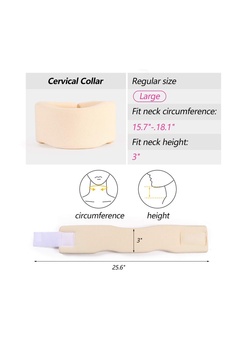 Generic - Adjustable Soft Foam Cervical Collar for Neck Support, Universal Size (3" Depth, Large) - Ideal for Sleeping and Comfort. - Image 1