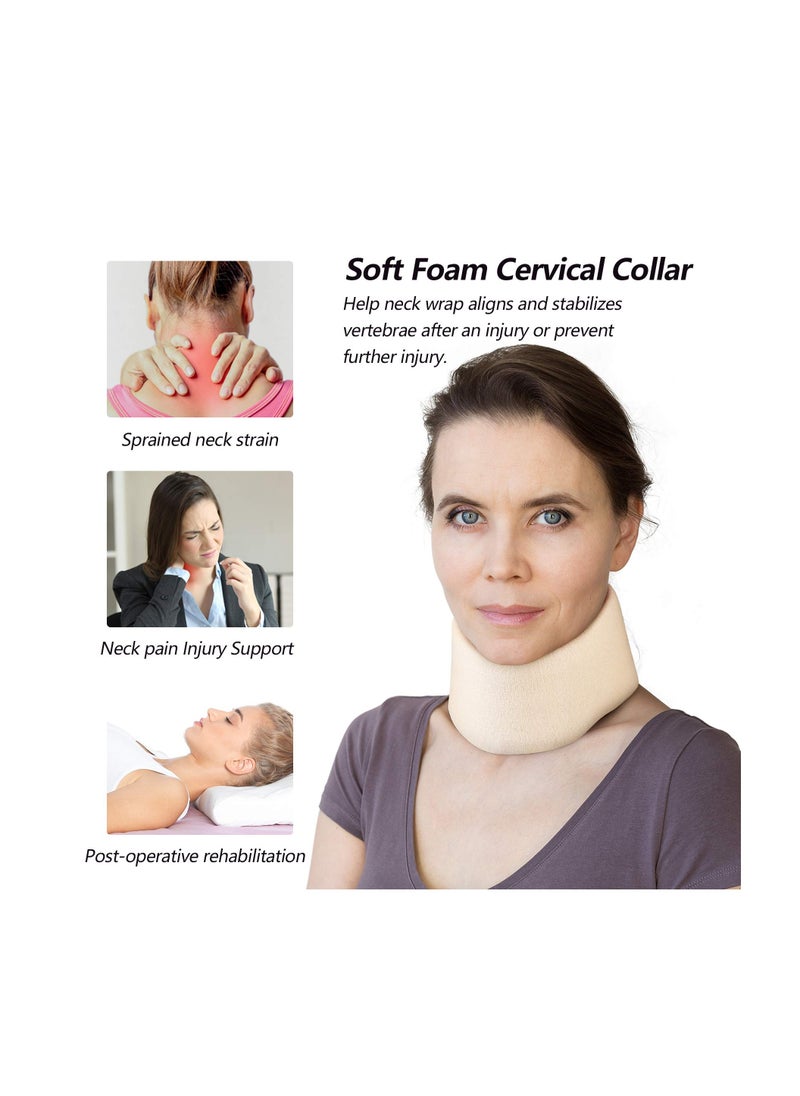 Generic - Adjustable Soft Foam Cervical Collar for Neck Support, Universal Size (3" Depth, Large) - Ideal for Sleeping and Comfort. - Image 1