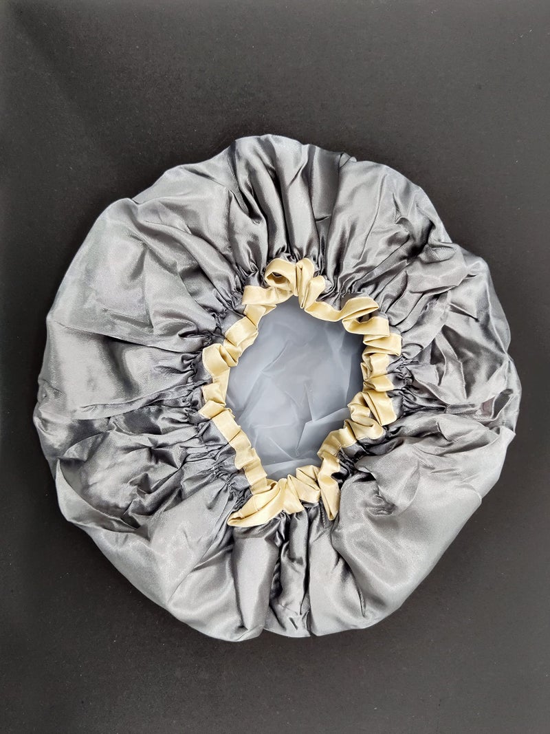 LDG WARE Waterproof Shower Cap For Women Girl Children, Free Size (G SHOWER CAP - GREY) - Image 1