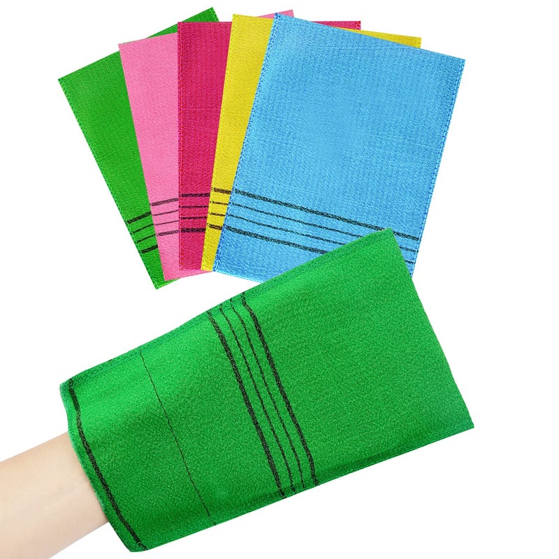 6 Pcs Exfoliating Washcloth Korean Exfoliating Mitt Colorful Korean Exfoliating Cloth for Removing Dry Large Size Exfoliating Body Scrubber Christmas Stockings Stuffers for Women