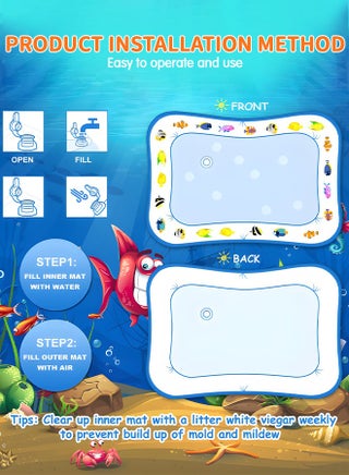 Inflatable Tummy Time Mat Play Mat Premium Baby Water Mat for Infants Toddlers is Neutral Funny Play Activity Center for Stimulation Growth Sensory Development as Baby Girl Boy Toys - view 4
