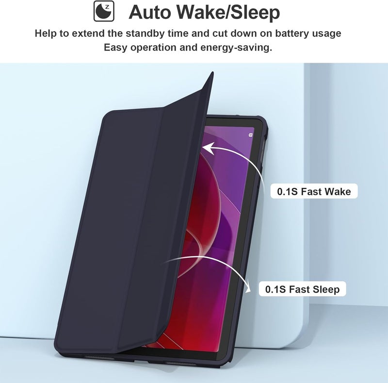 CERLINK Cover for Lenovo Tab M11 Cover Case, Flip Cover with Pencil Holder for Lenovo Tab M11 Tablet 11 inch Auto Sleep Wake Support (Darkblue) - Image 4
