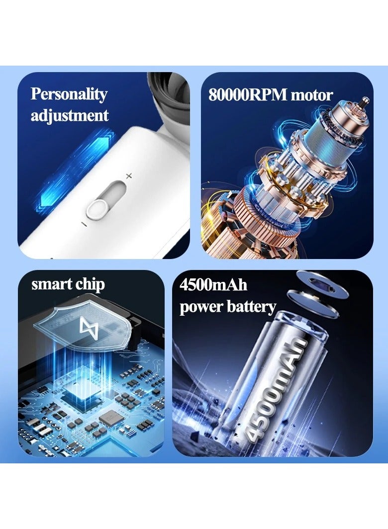 shopi.ae Portable Turbo Fan Handheld Ice Cooler with Adjustable Speed, Long Battery Life, High-Speed Airflow, Ice Cooling, Hair Dryer, Car Blower & Vacuum Functions - Image 3