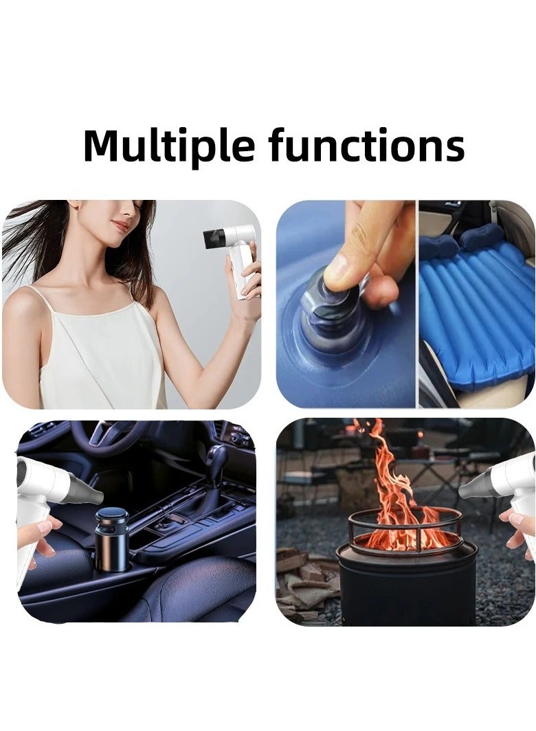 shopi.ae Portable Turbo Fan Handheld Ice Cooler with Adjustable Speed, Long Battery Life, High-Speed Airflow, Ice Cooling, Hair Dryer, Car Blower & Vacuum Functions - Image 4