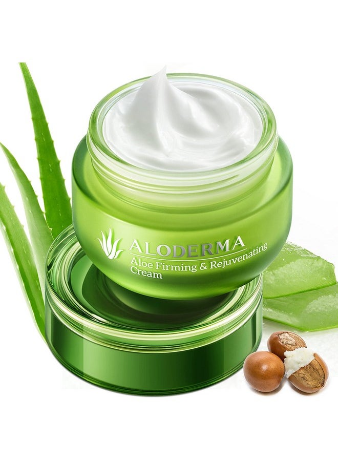 Aloderma Loderma Firming Face Cream With 75% Organic Aloe Vera Face And Neck Firming Cream With Hyaluronic Acid & Vitamin E Aloe Renewing Skin Firming Cream Reduce Appearance Of Fine Lines And Wrinkles  - Image 1