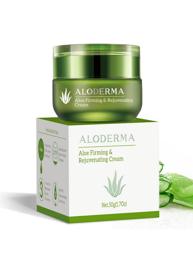 Aloderma Loderma Firming Face Cream With 75% Organic Aloe Vera Face And Neck Firming Cream With Hyaluronic Acid & Vitamin E Aloe Renewing Skin Firming Cream Reduce Appearance Of Fine Lines And Wrinkles  - Image 3