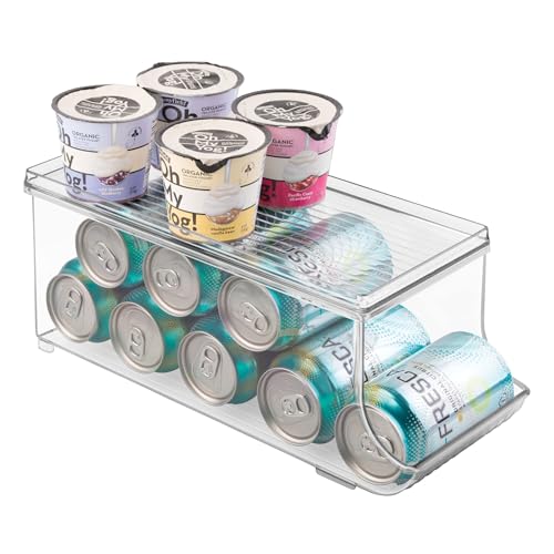 InterDesign iDesign Soda Can Organizer with Lid for Pantry or Refrigerator - Clear - Made in USA - Image 1