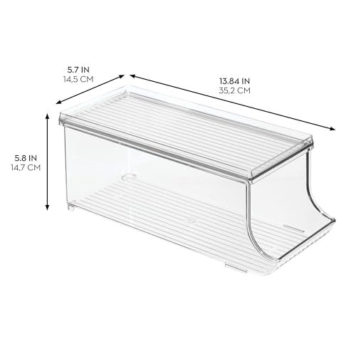 InterDesign iDesign Soda Can Organizer with Lid for Pantry or Refrigerator - Clear - Made in USA - Image 3