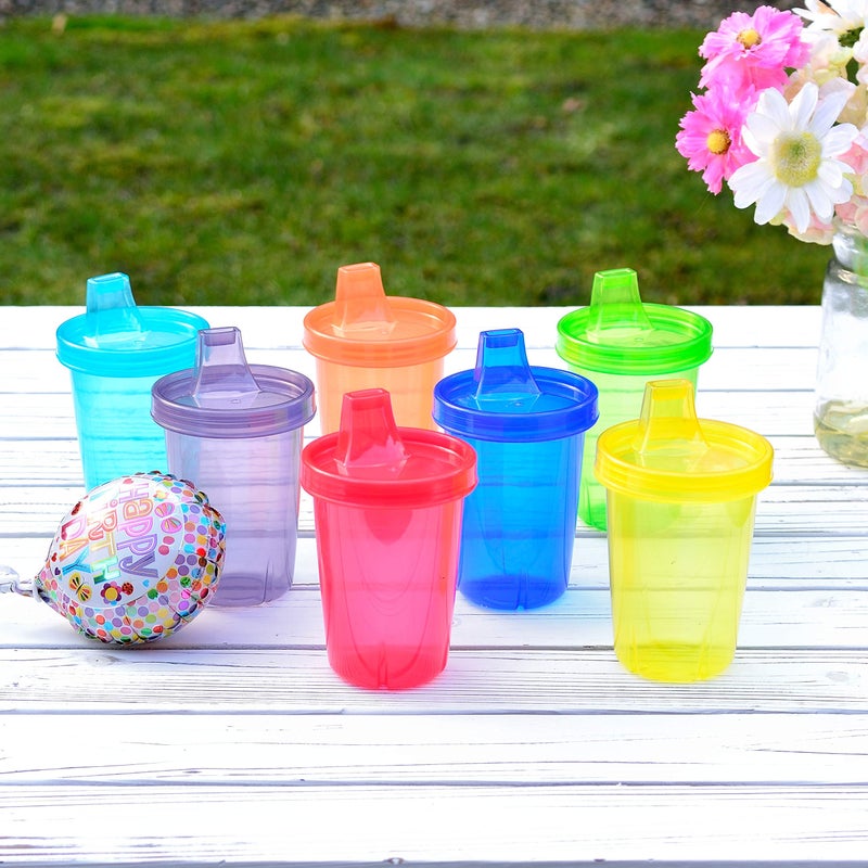 Youngever 7 Pack Kids Sippy Cups - 7 Assorted Color Sippy Cups for Infant, Toddler - Image 3