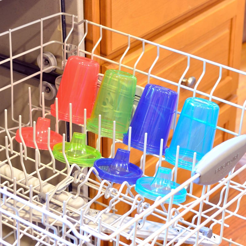 Youngever 7 Pack Kids Sippy Cups - 7 Assorted Color Sippy Cups for Infant, Toddler - Image 4