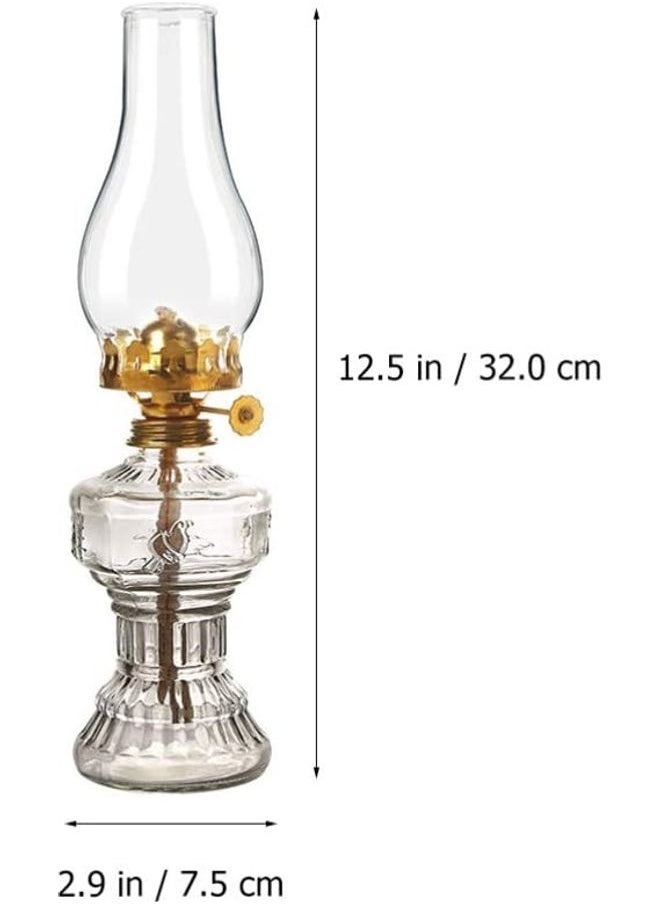 ماركة غير محددة - فانوس زيت كلاسيكي شفاف/ ذهبي 12.5x2.9بوصة - Image 1