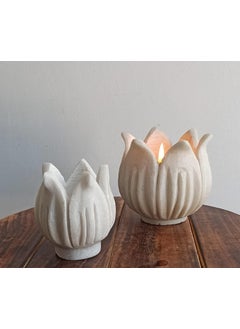 R&M RM Tealight Candle Holder 3 inch & 4 inch Candle Holders True Natural Marble with, Center Table Decoration, Coffee Table Centerpiece for Wedding Dinning Party, Premium Candle Holder  - Image 4