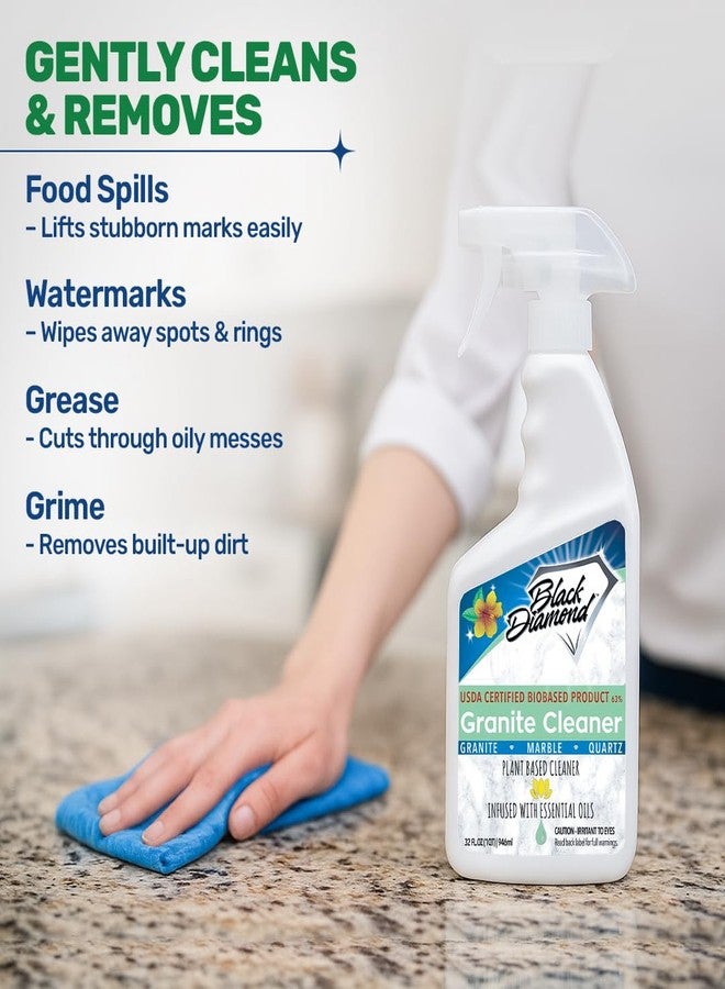 Black Diamond Stoneworks Granite Counter Cleaner: USDA Certified BIOBASED- Safe for Granite and other stone countertops. Safe for food contact formula to keep your countertops looking fresh and clean! - Image 3