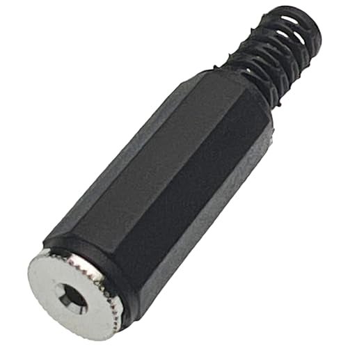 CESS 2.5mm Stereo Female Balanced TRS Plug Jack Socket Connectors, Soldering Type, 10 Pack, Matte Black Hexagonal Plastic Housing - Image 3
