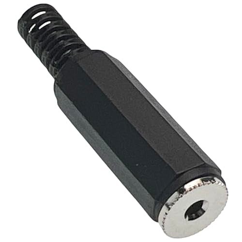 CESS 2.5mm Stereo Female Balanced TRS Plug Jack Socket Connectors, Soldering Type, 10 Pack, Matte Black Hexagonal Plastic Housing - Image 5