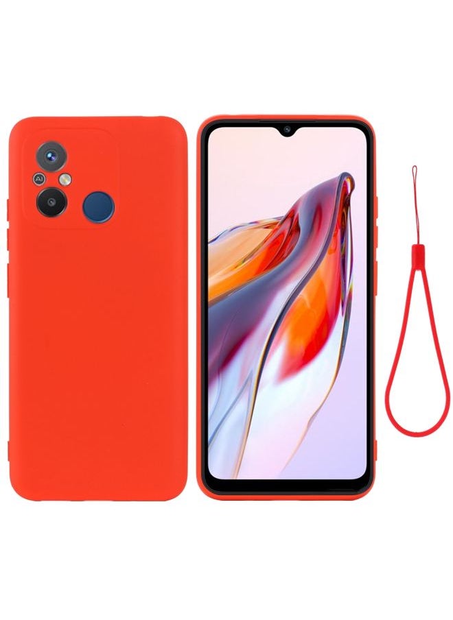 HuHa Case Cover For Xiaomi Redmi 12C / 11A / Poco C55 Pure Color Liquid Silicone Shockproof Phone Case Red 