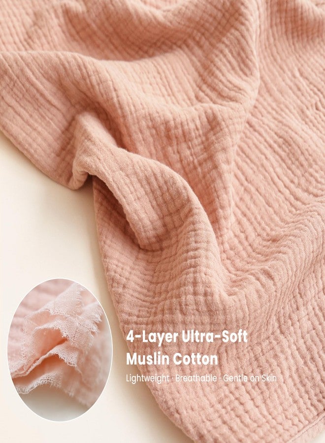 Konssy 2-Pack Muslin Baby Hooded Towels, 100% Cotton, Soft and Absorbent Baby Bath Towels for Newborn, Infant & Toddler with Animal Hooded Design(Bunny & Deer) - Image 3