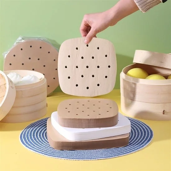 5 دي ام 100 Pcs Air Fryer Baking Paper Disposable Air Fryer Non-Stick Greaseproof Paper Perforated Model